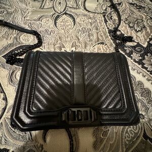 NWOT Rebecca Minkoff Black Small Love Leather Crossbody Bag